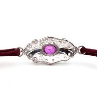 Bracelet or gris - bijou ancien - rubis