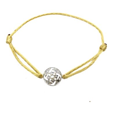 Bracelet or gris - bijou ancien - perle