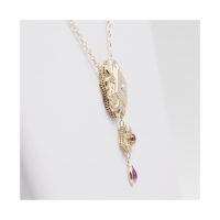 Collier Or Jaune - bijou ancien - perles rubis